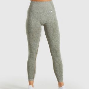 Gymshark Vital Seamless Leggings - Khaki Marl (S)